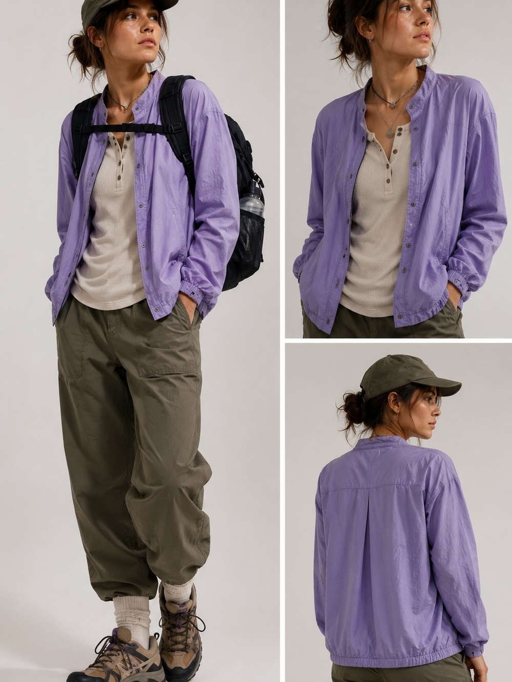GSR Vintage Lightweight Windbreaker Jacket Purple Hiking Outdoor Gorpcore